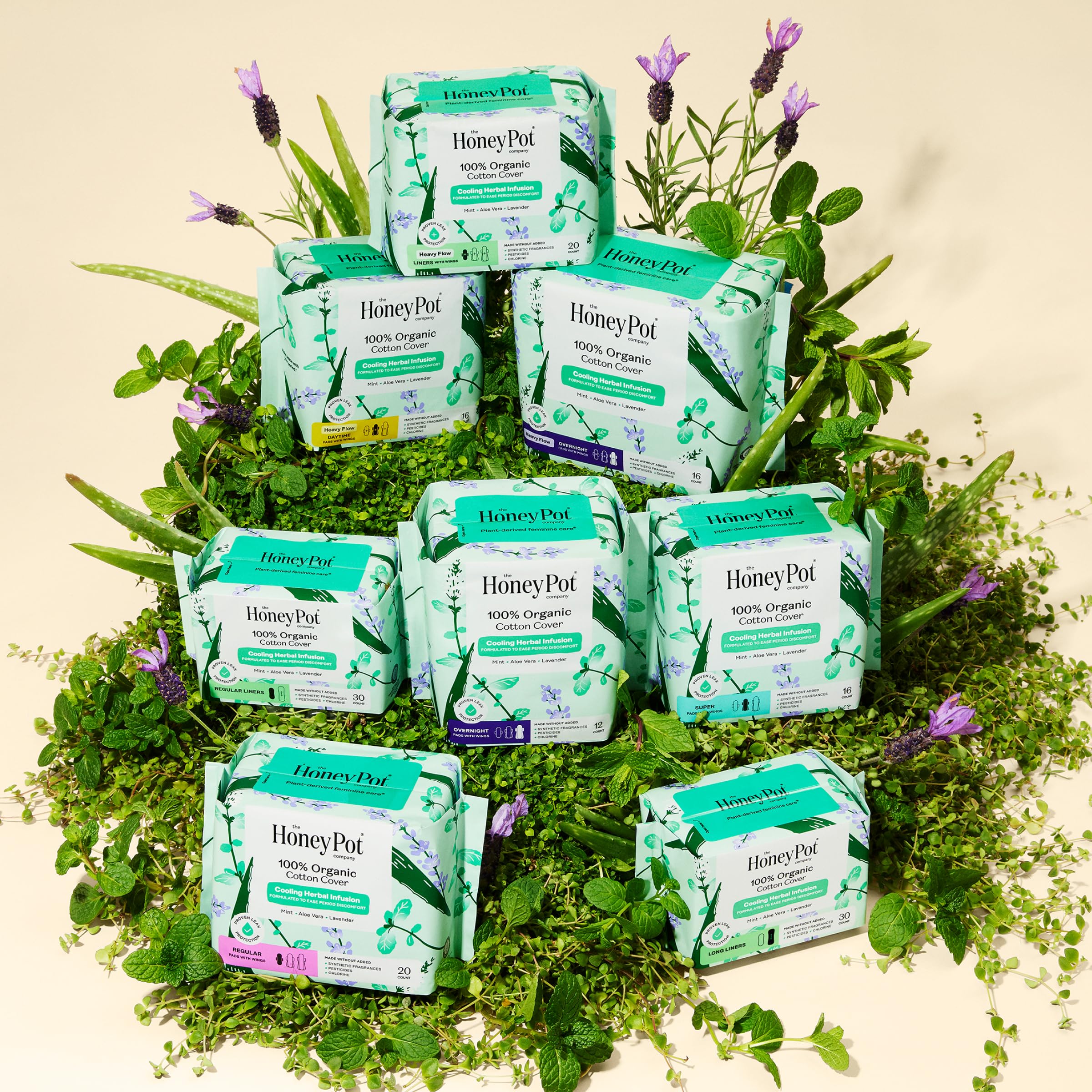 The Honey Pot clinically-tested badge signals safety and comfort for skin-friendly use.