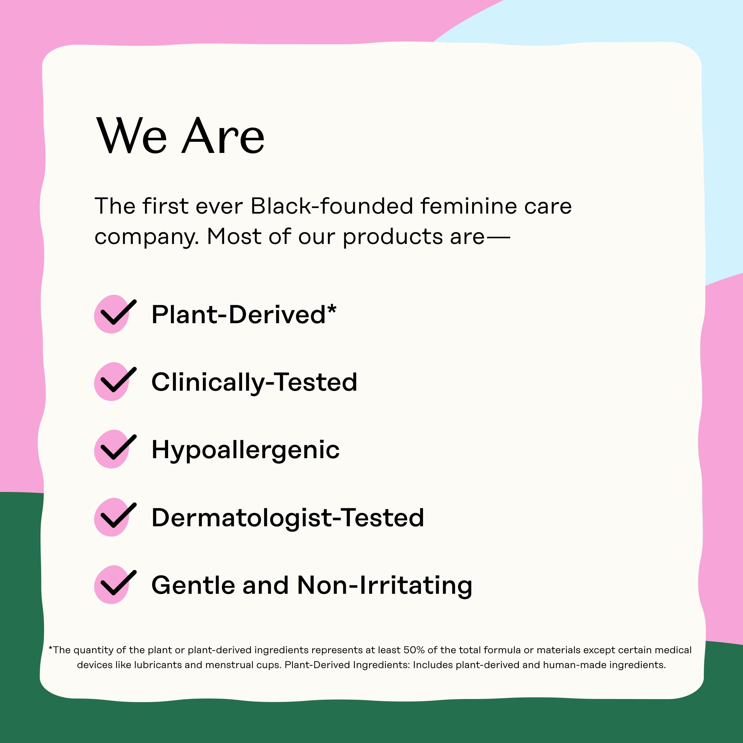 Packaging notes safety and clinical testing for The Honey Pot wash.