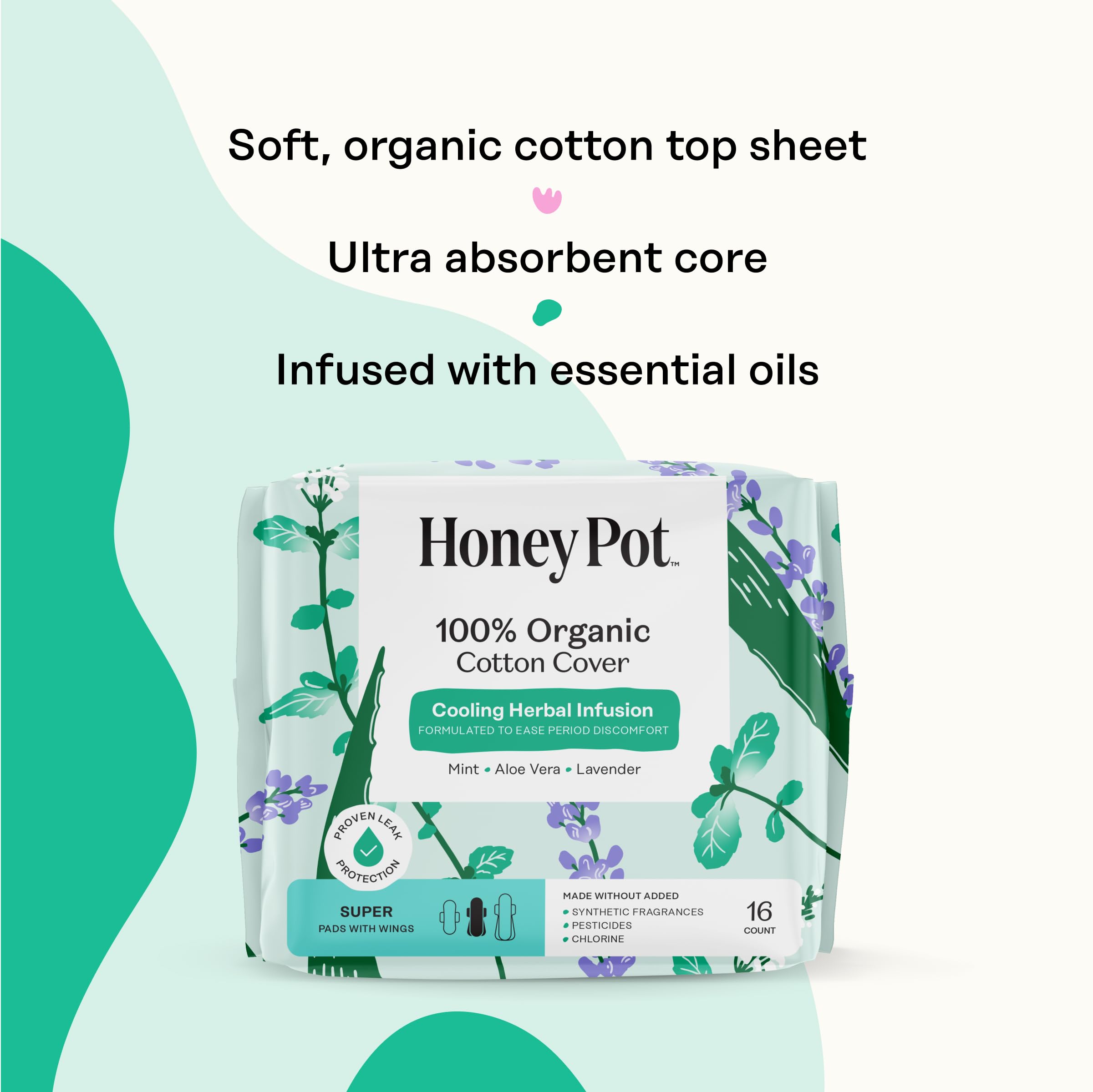 The Honey Pot Company organic cotton cover with wings showcases breathable protection.