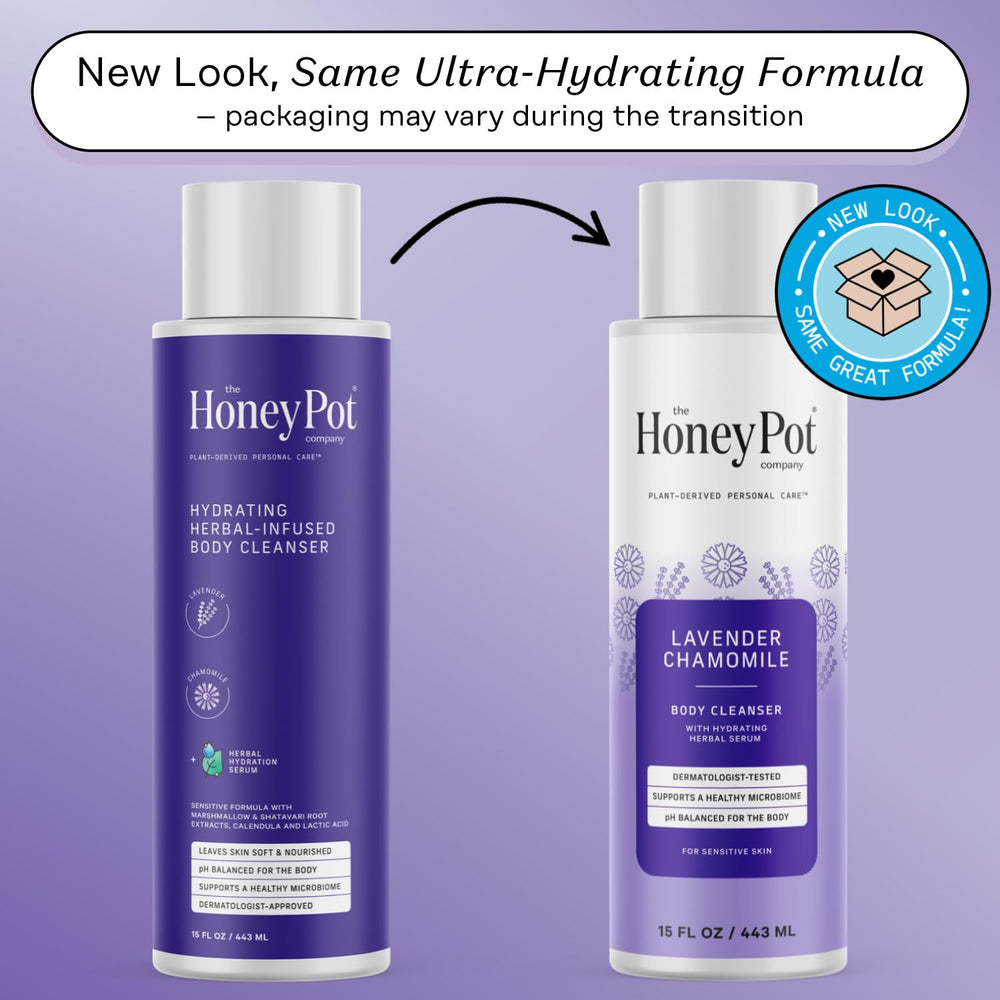 The Honey Pot Lavender Chamomile pump enabling easy, balanced cleansing
