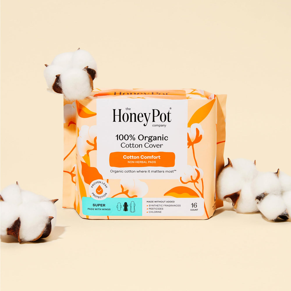 The Honey Pot nighttime protection pads provide secure sleep-time protection.