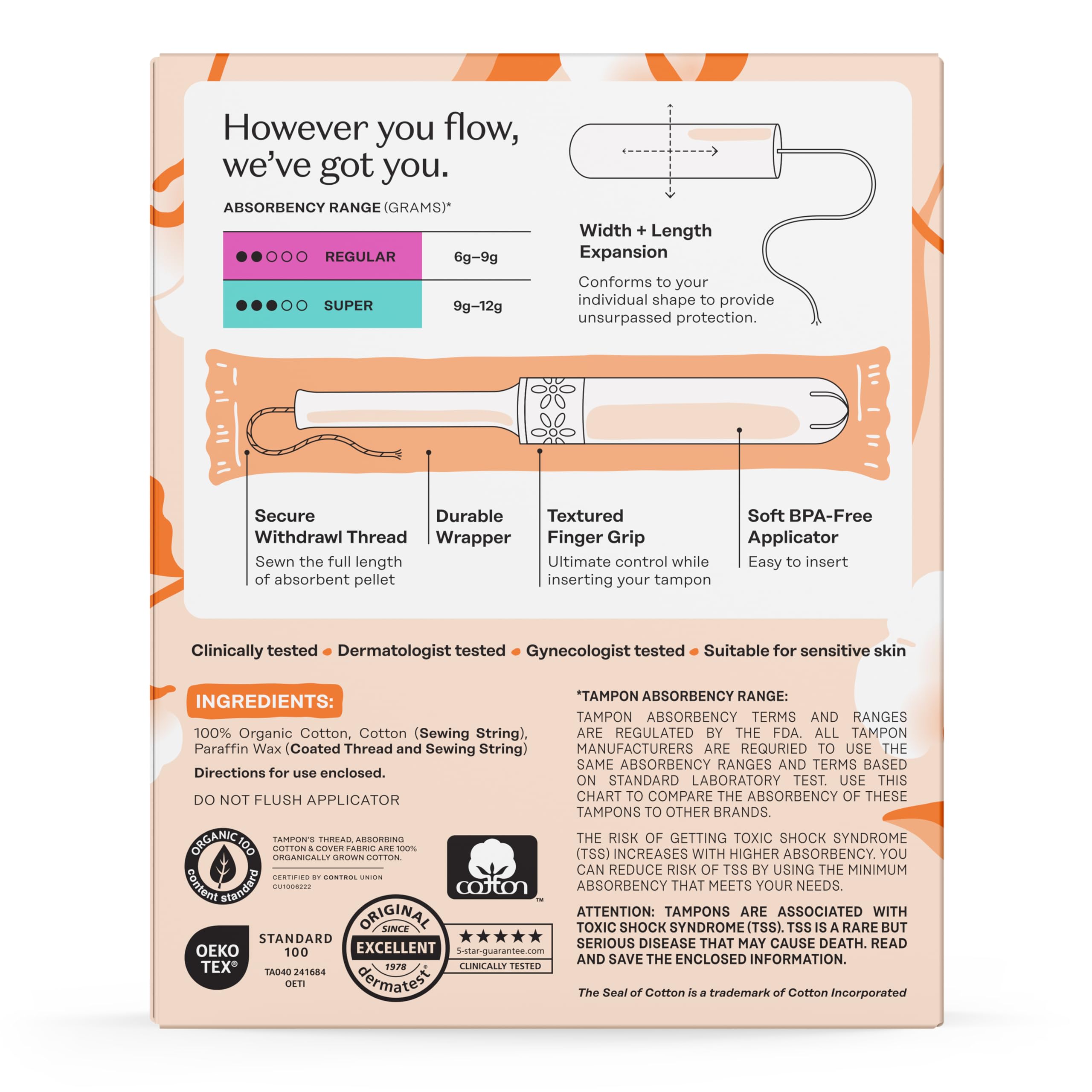 The Honey Pot organic cotton core close-up showcases plant-based materials.