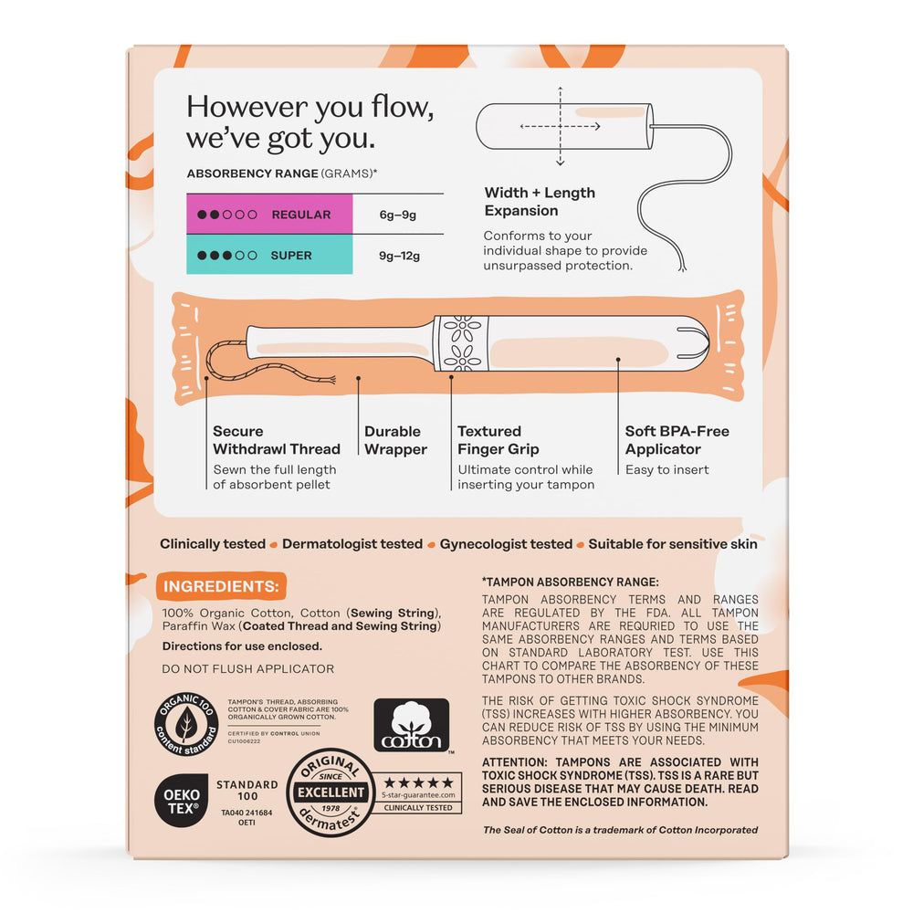 The Honey Pot organic cotton core close-up showcases plant-based materials.