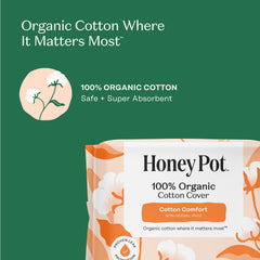 The Honey Pot organic cotton cover close-up shows breathable, skin-friendly material.