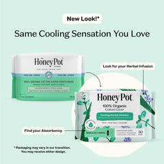 The Honey Pot organic cotton cover pantyliner with wings—secure fit.