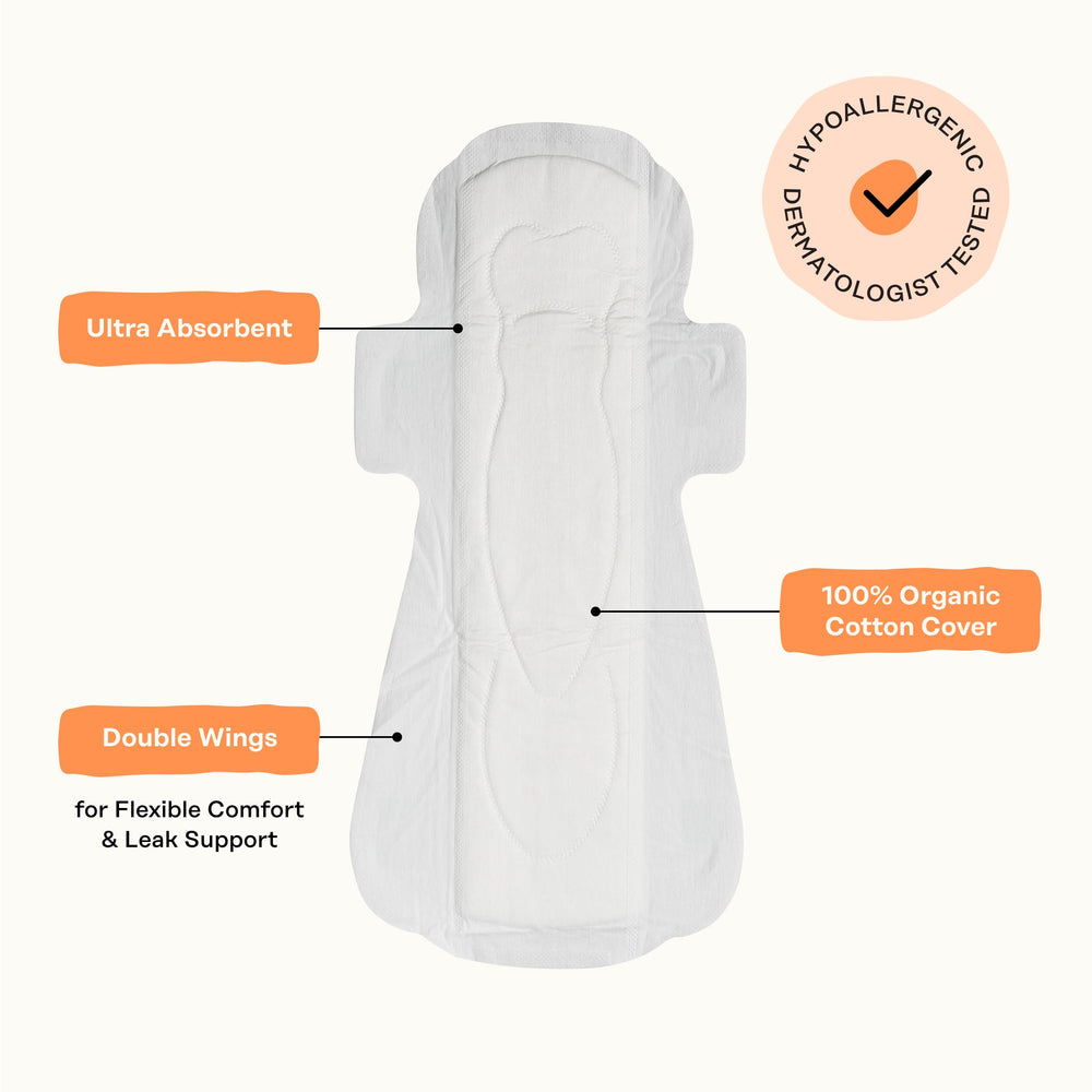 The Honey Pot overnight pad with wings keeps you fresh and protected through the night.