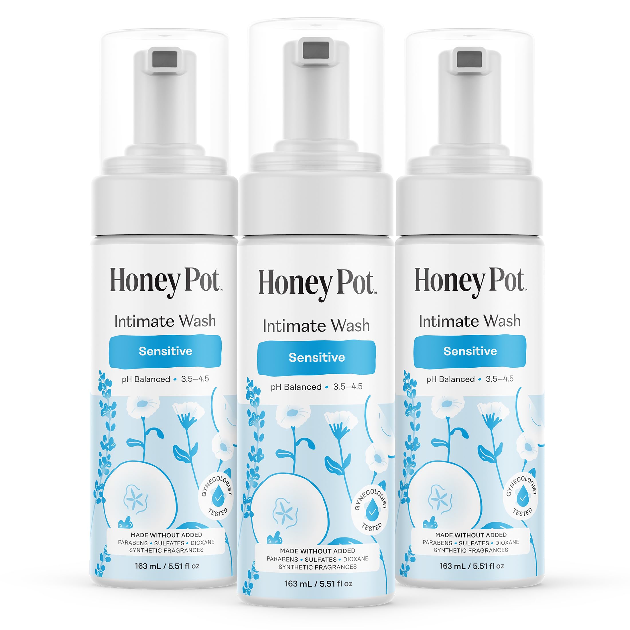 The Honey Pot Sensitive Wash lavender-infused formula for soothing intimate skin daily