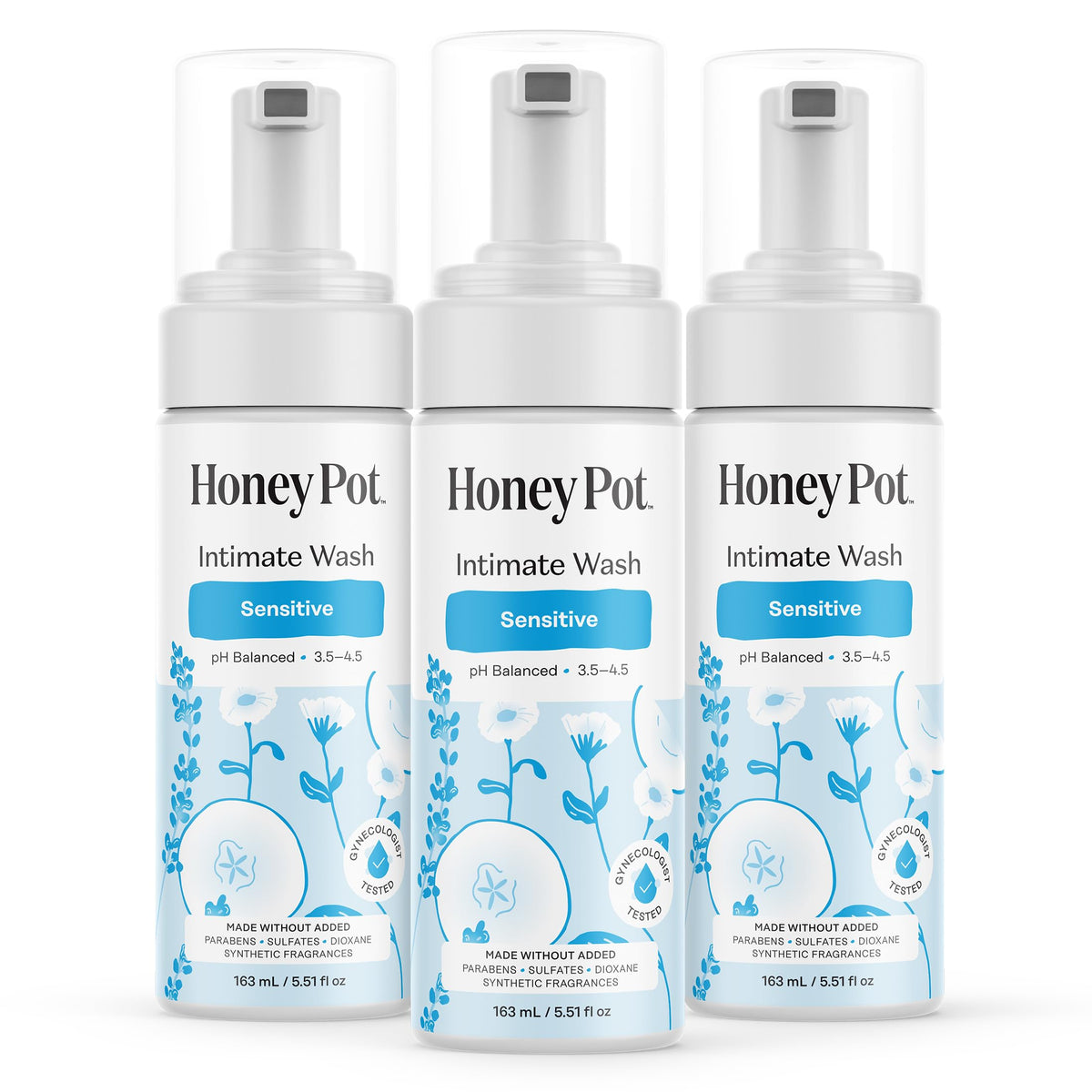 The Honey Pot Sensitive Wash lavender-infused formula for soothing intimate skin daily