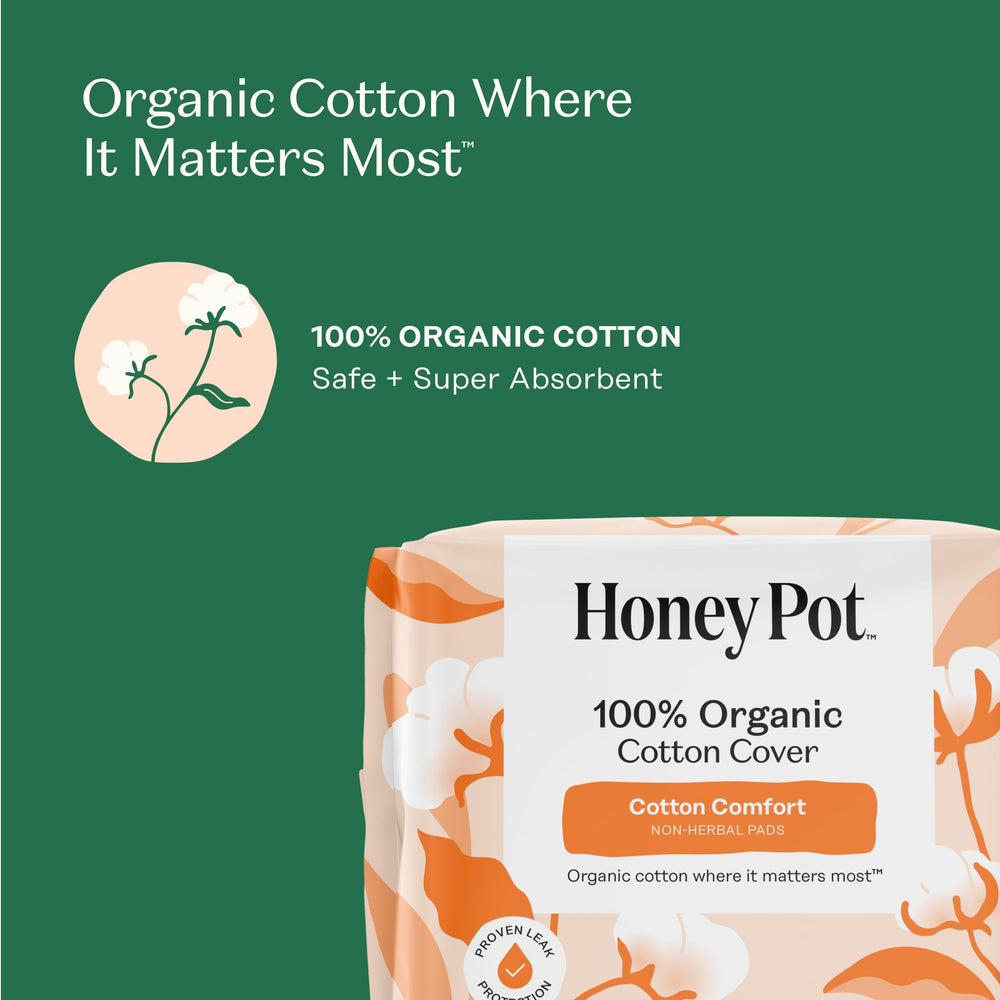 The Honey Pot ultra-absorbent pulp core delivers reliable protection.