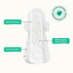 The Honey Pot ultra-absorbent wood pulp core keeps night-time protection reliable.