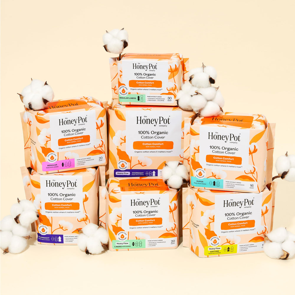 The Honey Pot wings design offers leak protection and discreet wear.