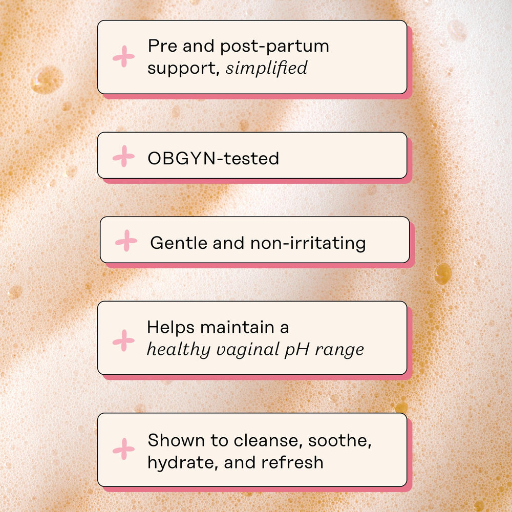 The Honey Pot wash foaming action demonstrates easy, thorough external cleansing.