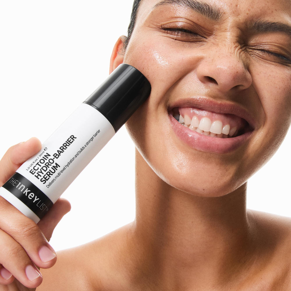 The INKEY List Ectoin Hydro-Barrier Serum finish on skin shows a smooth, hydrated look.