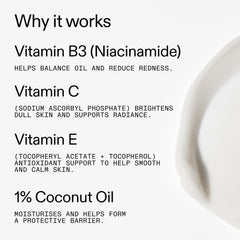 The INKEY List moisturizer packaging highlights Niacinamide, Vitamin C, and Vitamin E