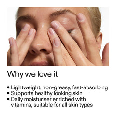 The INKEY List Vitamin B C E Moisturizer texture close-up shows smooth, lightweight cream