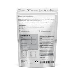 The Intelligent Health collagen powder jar label highlights gluten-free and keto-friendly ingredients.