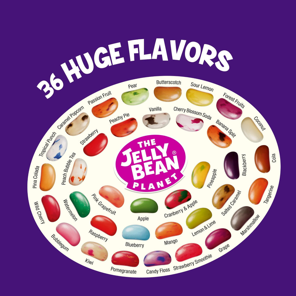 The Jelly Bean Planet allergen-friendly symbol highlights kosher gelatin-free gluten-free options