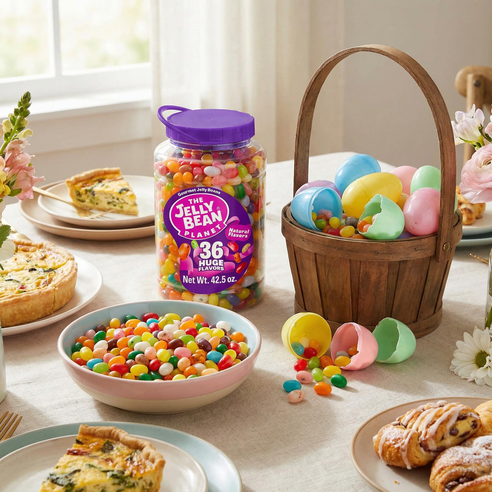 The Jelly Bean Planet Cherry Blossom Soda close-up reveals playful dessert flavors