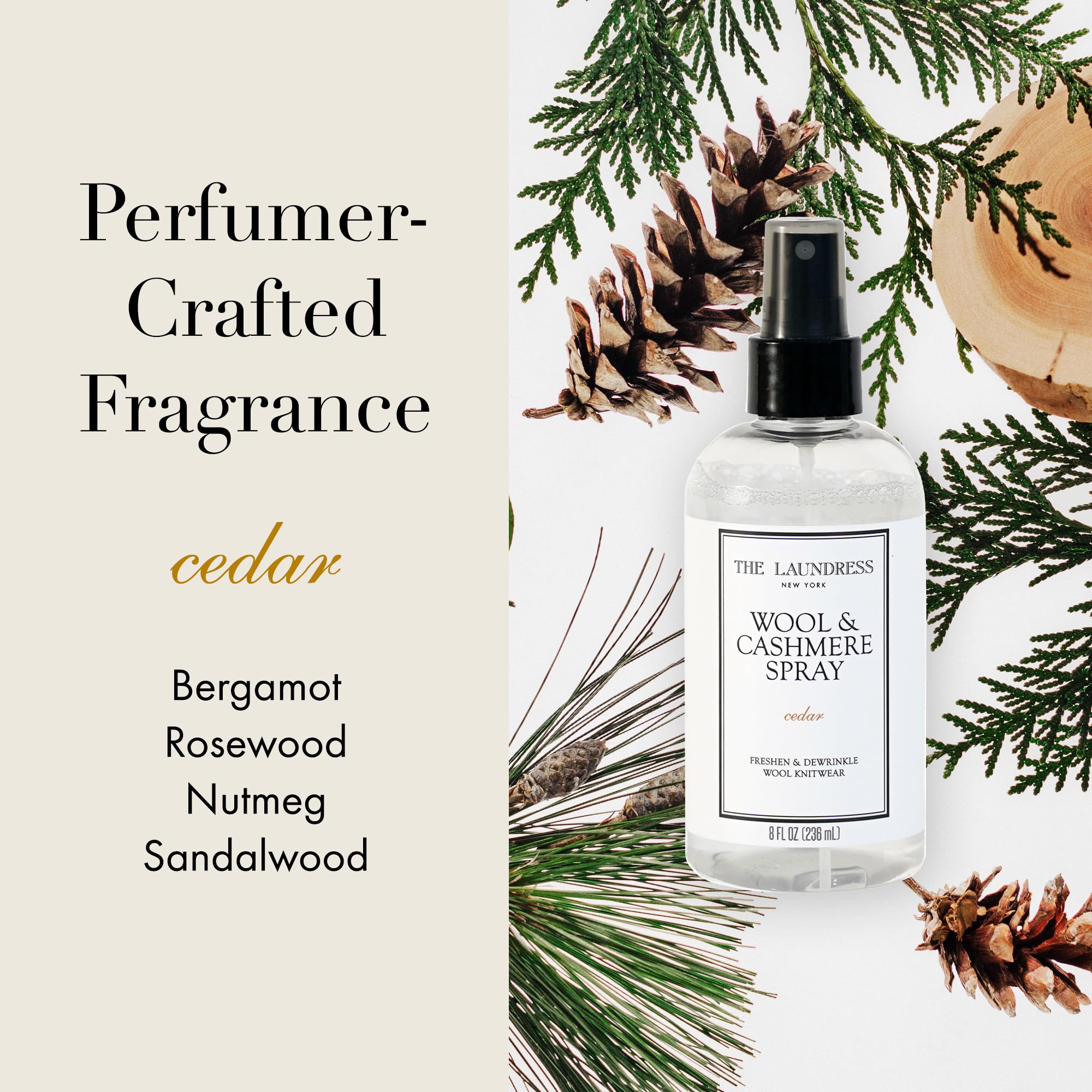 The Laundress Fabric Refresher bottle with cedar aroma revitalizing upholstery and linens