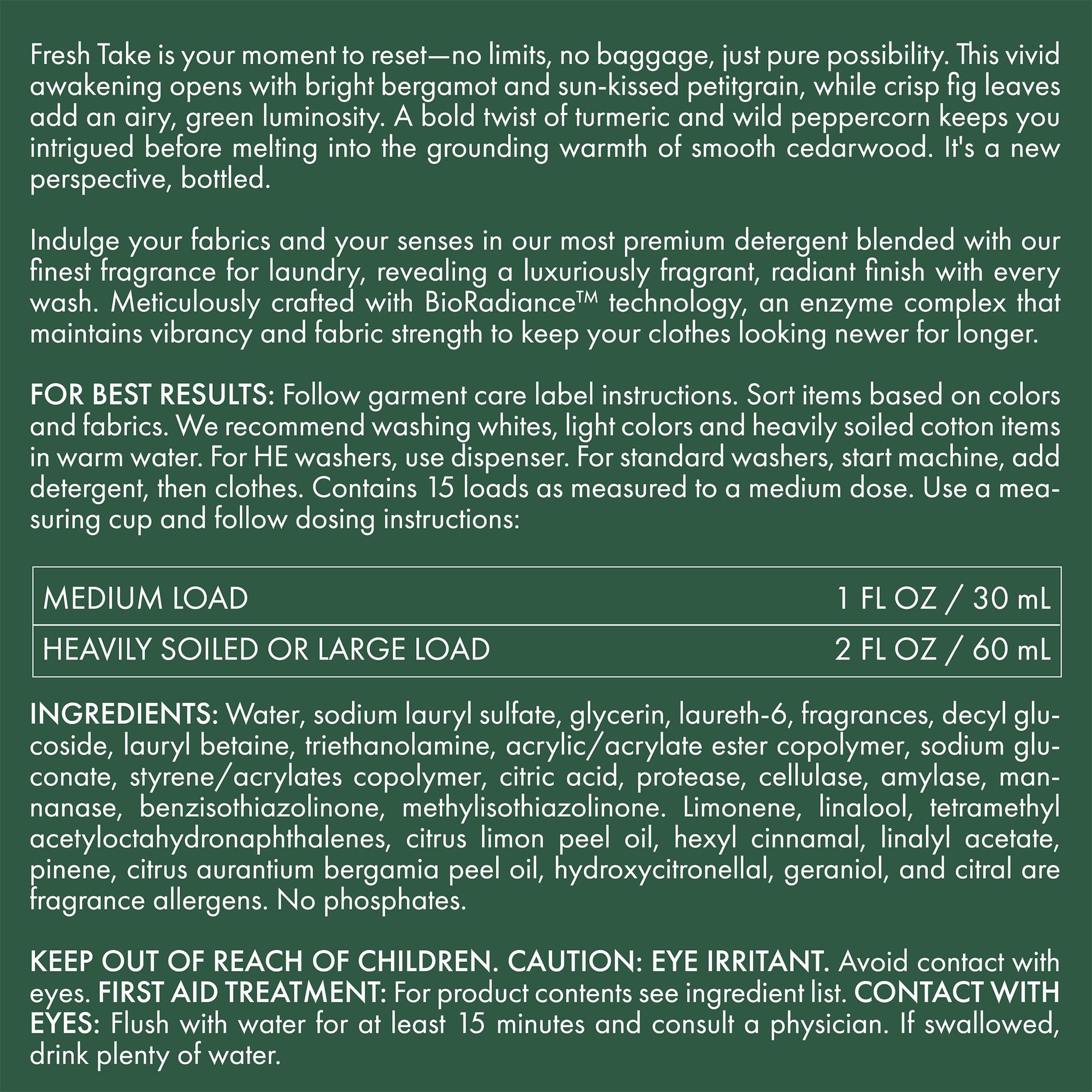 The Laundress Fresh Take detergent foam shows creamy cleaning action for efficient washing.
