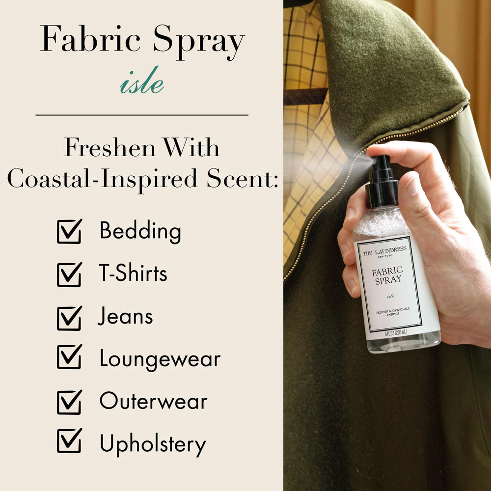 The Laundress Isle bedding spritz adds light fragrance and softness to linens.