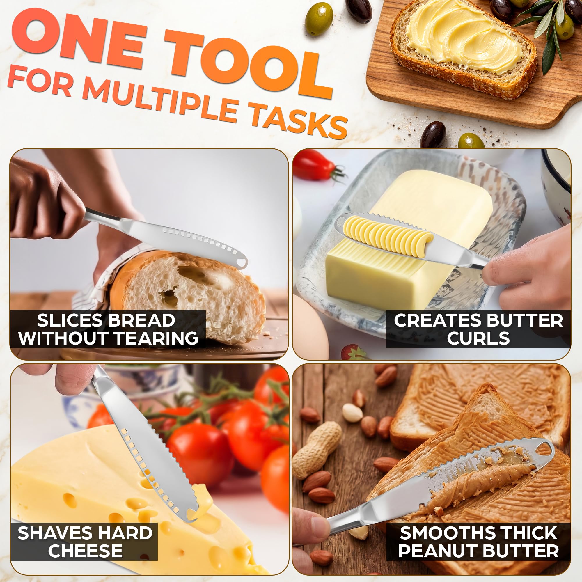 The Little Green Change butter knife with grater blade for slicing butter