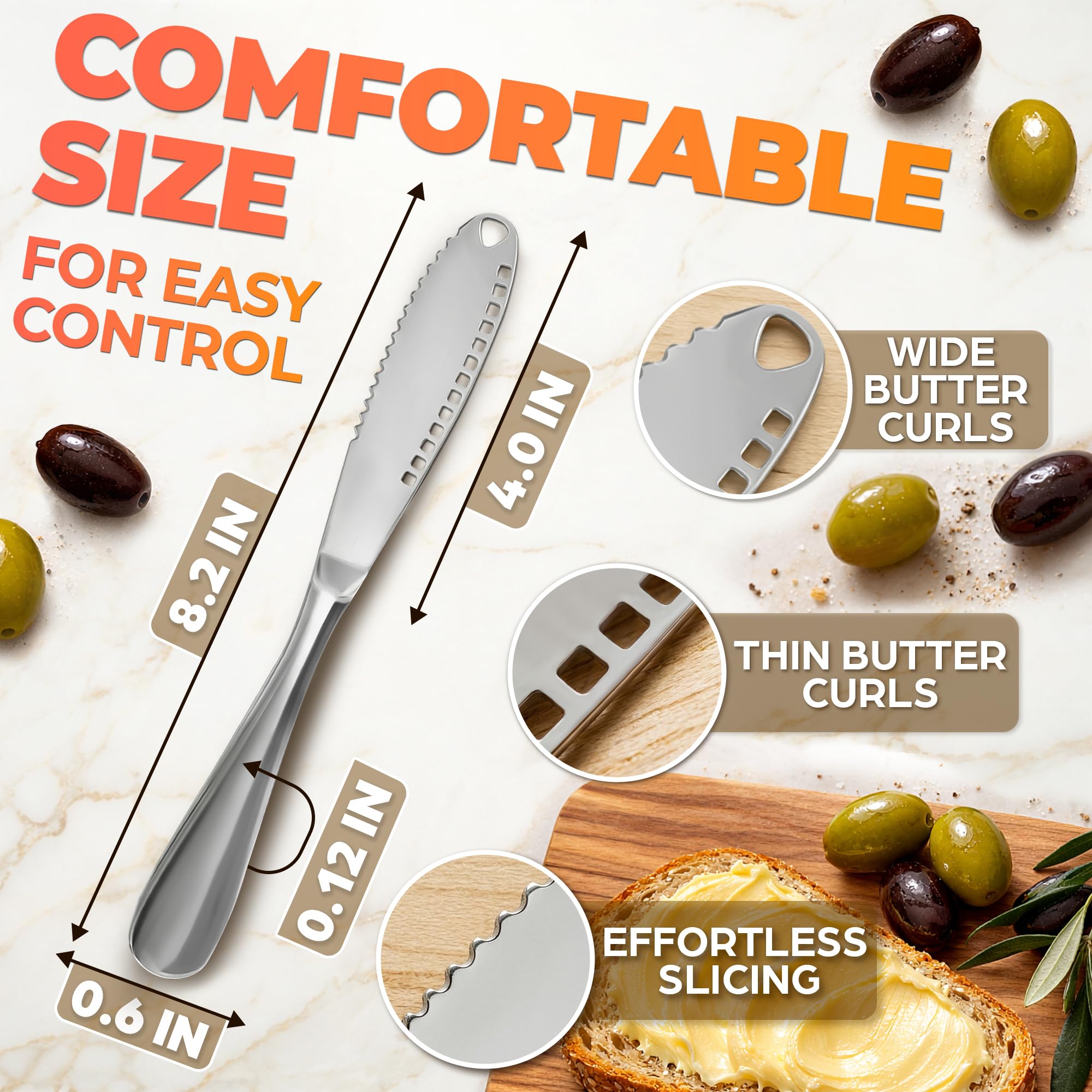 The Little Green Change spreader with blade holes for neat, non-stick spreading