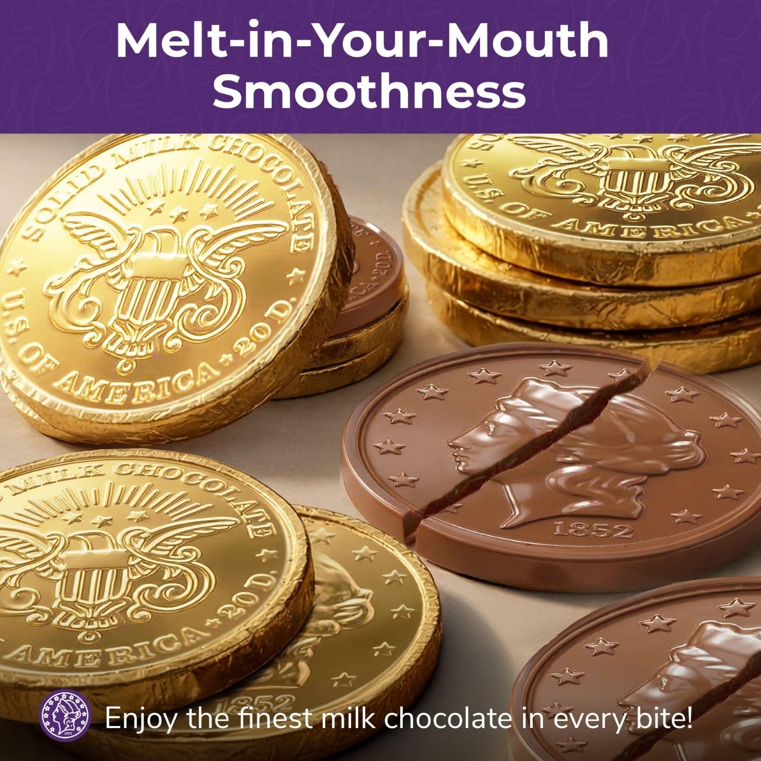 THE MADELAINE CHOCOLATE COMPANY bulk 32-coin bag for flexible party planning.