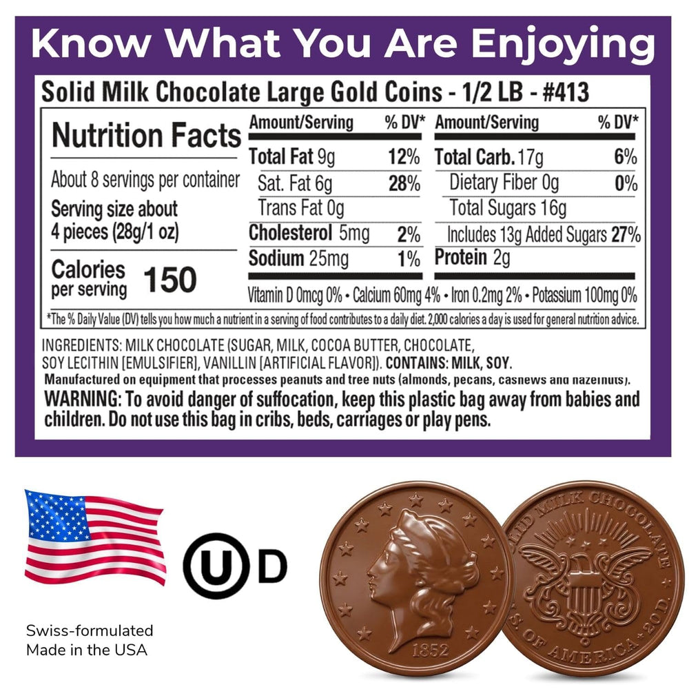THE MADELAINE CHOCOLATE COMPANY Easter gold coins with embossed design for elegant party favors.
