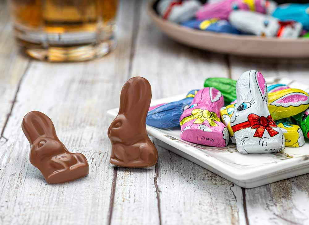 Madelaine bunny with ribbon neck, gift-ready Easter delight.