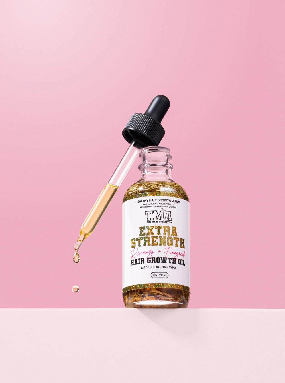 The Mane Attraction Mini 2oz bottle is portable for on-the-go care.