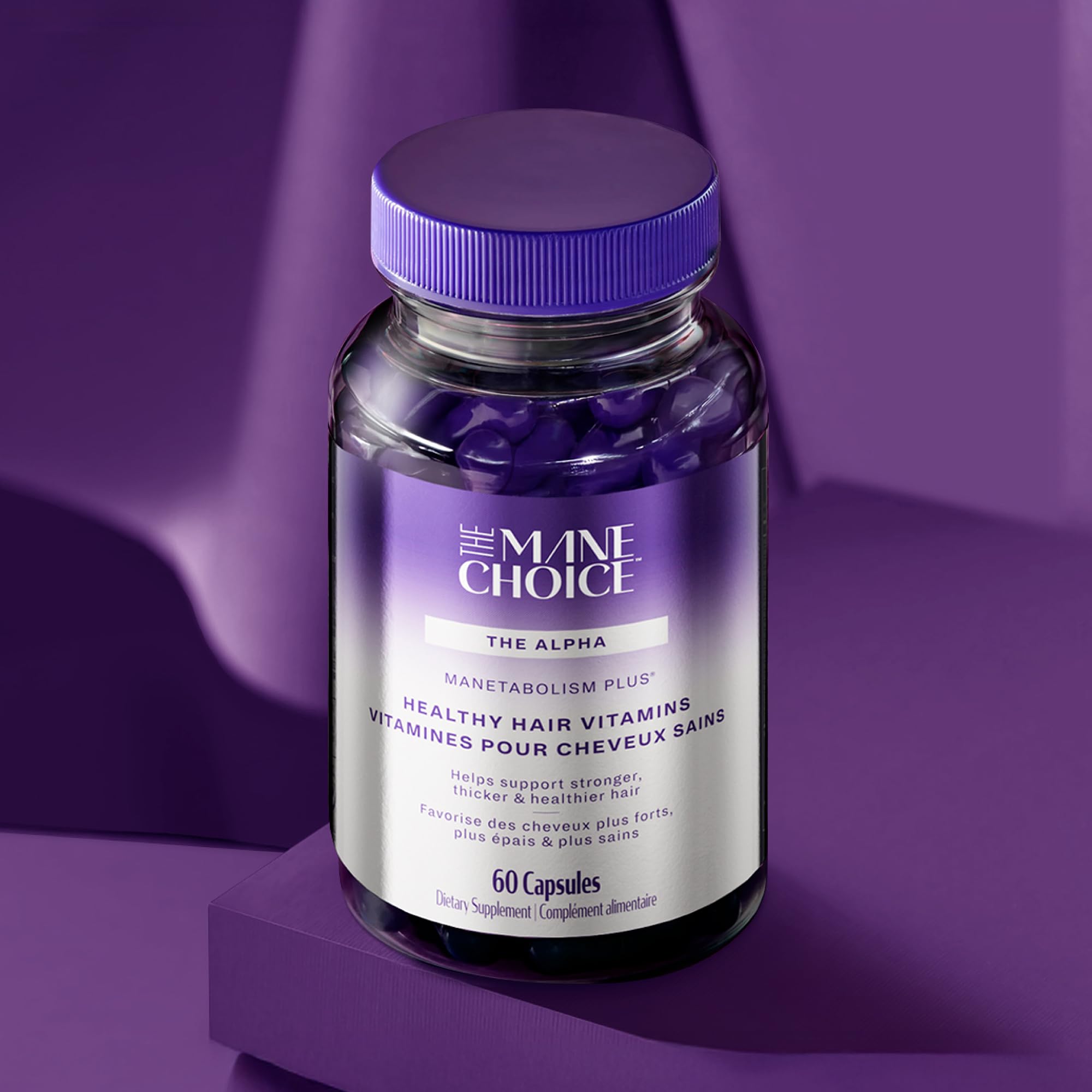 Close-up of Manetabolism Plus capsules ready for daily intake to support hair growth