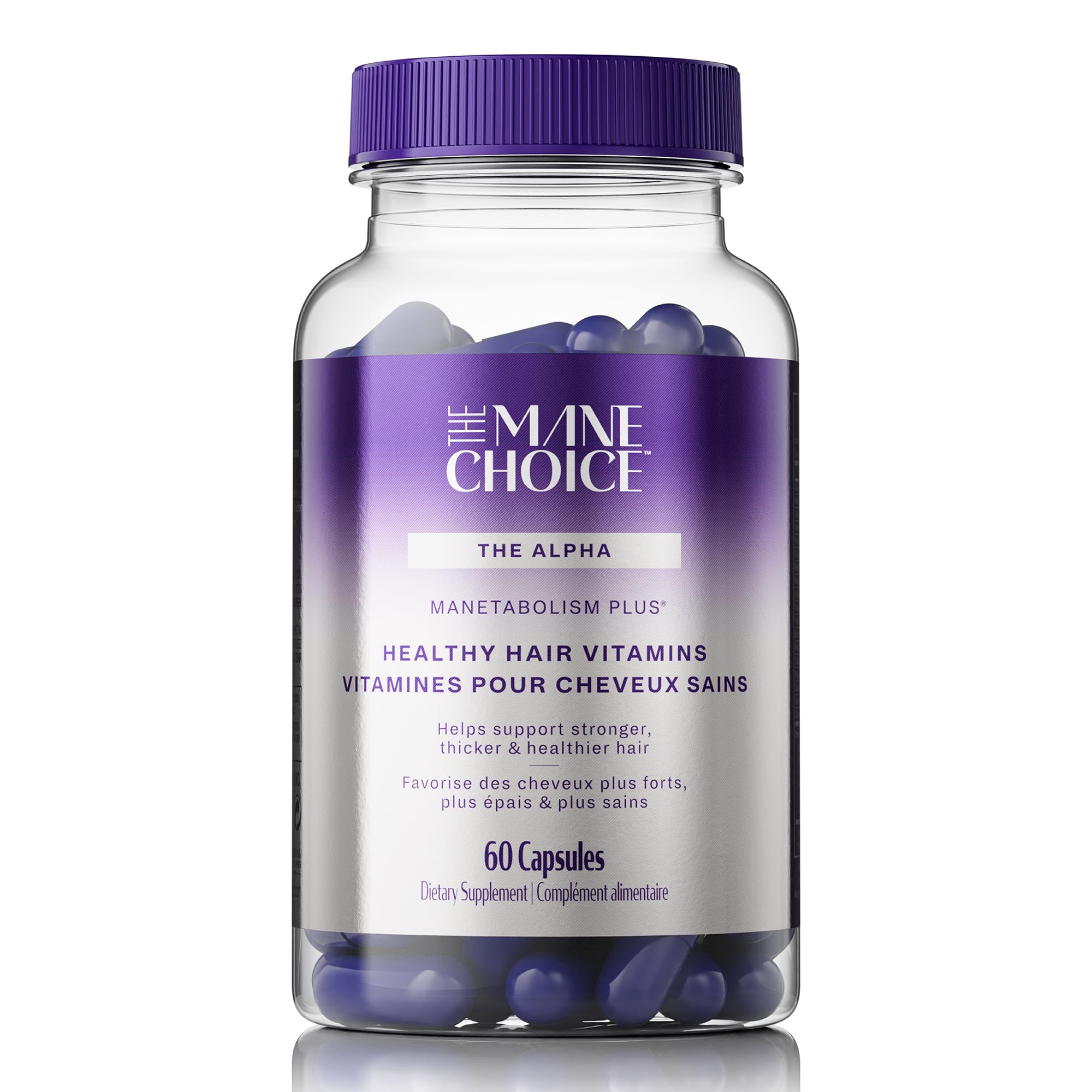 The Mane Choice Manetabolism Plus bottle with capsules supporting hair health