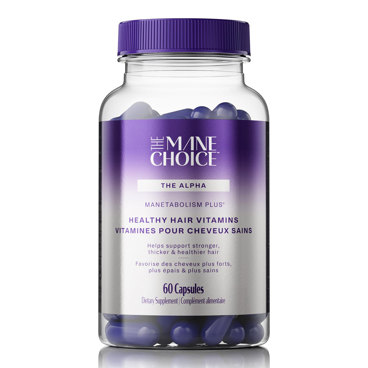 The Mane Choice Manetabolism Plus bottle with capsules supporting hair health