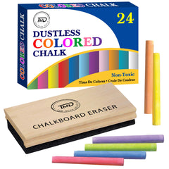 The Mega Deals chalkboard chalk 24-pack displayed for classrooms and home projects