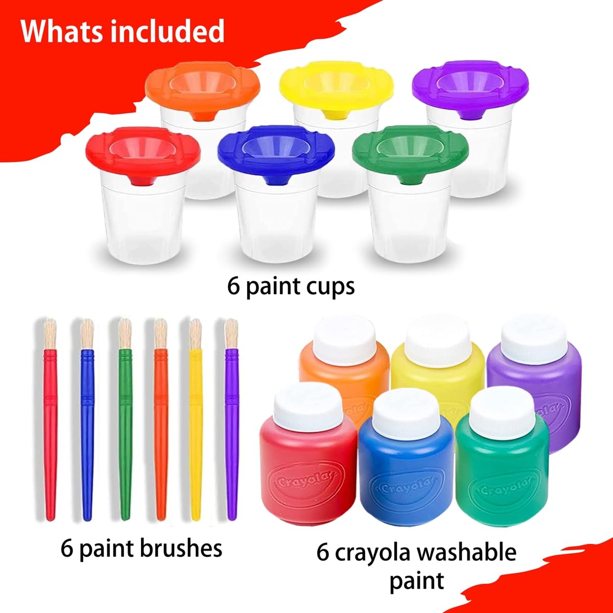 The Mega Deals kids paint set color palette for quick color matching.