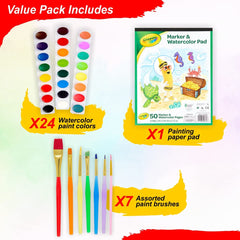 The Mega Deals 50-sheet watercolor paper pad, sturdy for bold color washes.