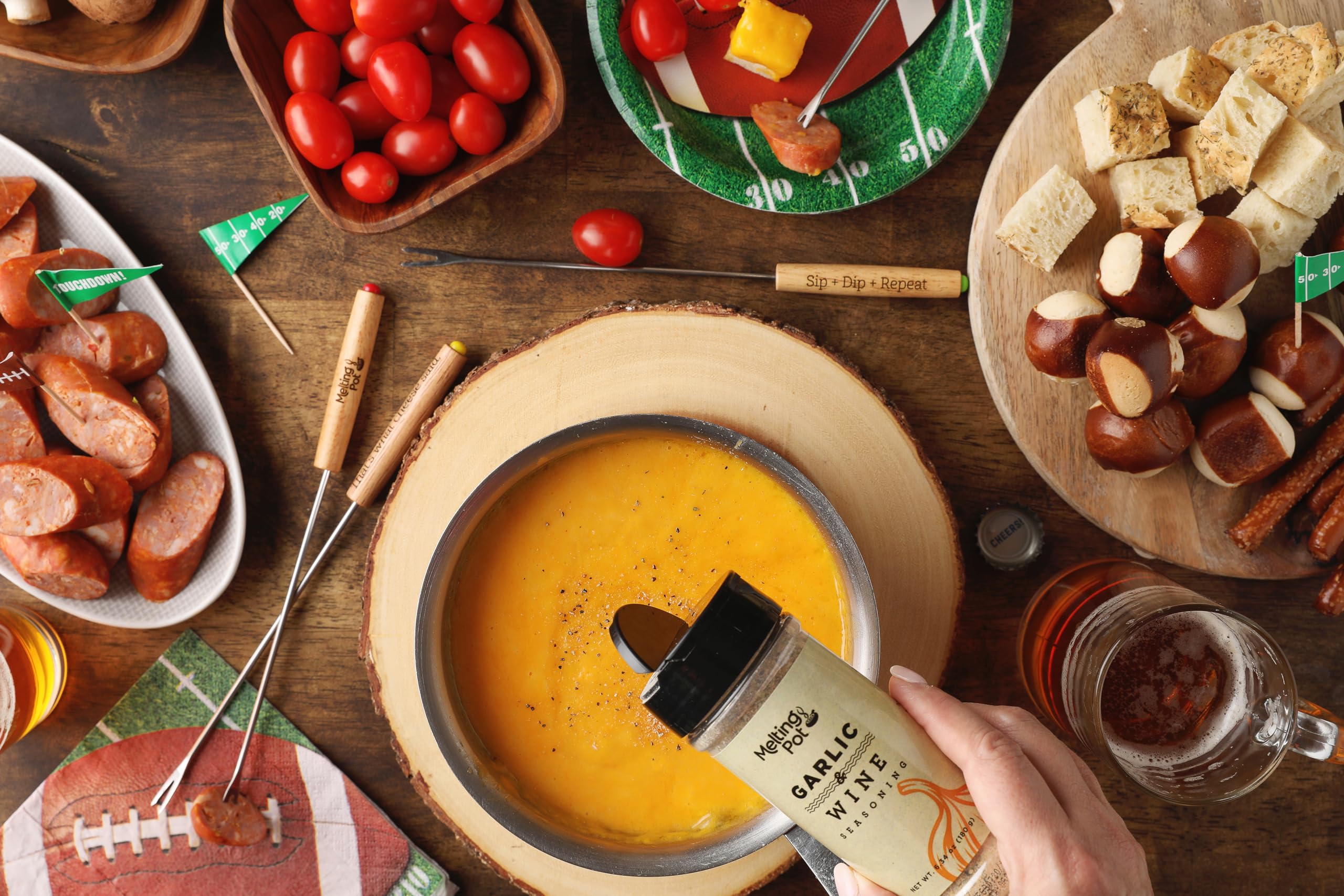 Easy rub preparation and post-cook finish with The Melting Pot seasoning