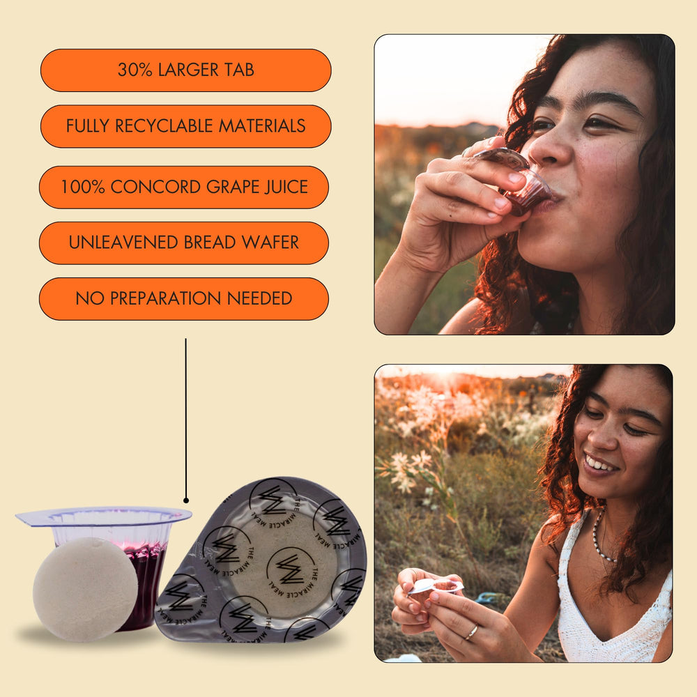 The Miracle Meal cups and wafers packaged for easy event hosting.