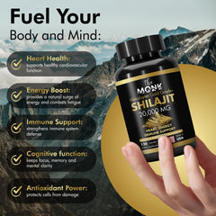 The MONK Shilajit fulvic-humic minerals close-up highlighting minerals