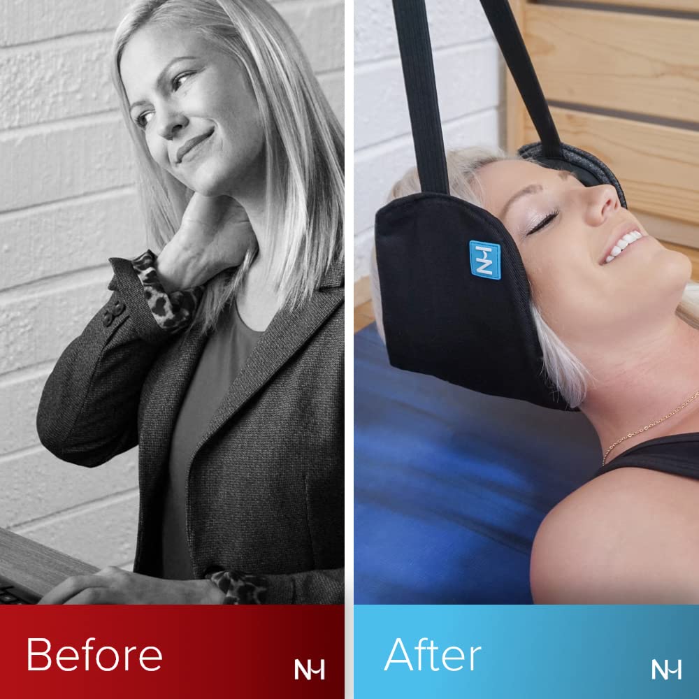 The Neck Hammock quick, simple setup for tension relief.