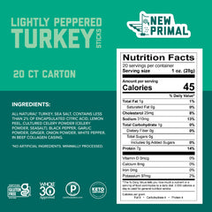 Closeup of Pepper on New Primal Lightly Peppered Turkey Sticks highlighting flavor
