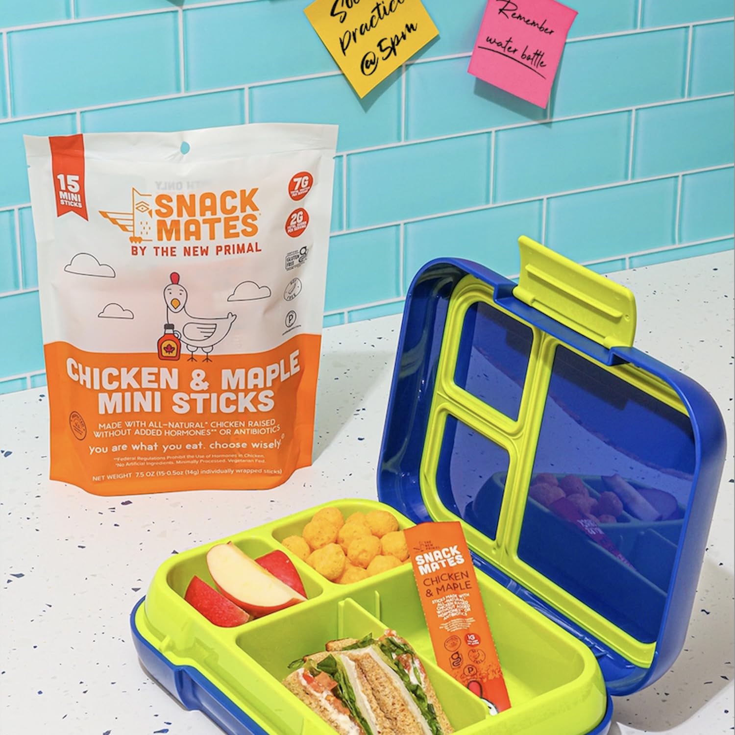 Snack Mates Chicken and Maple Stick package, gluten-free and paleo certified