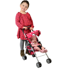 The New York Doll Collection foldable doll stroller for easy storage after play.
