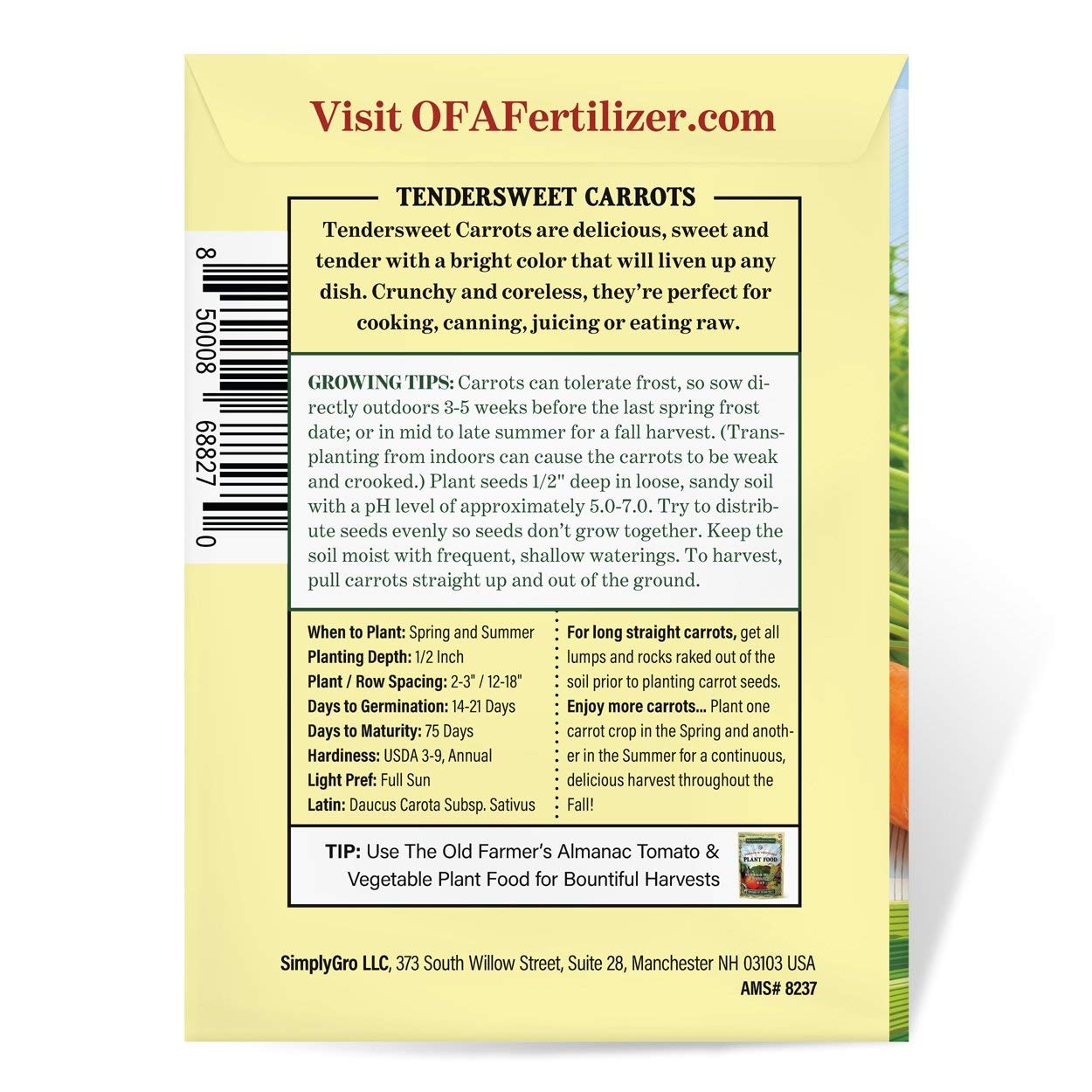 The Old Farmer's Almanac tendersweet roots with bright color and crisp texture