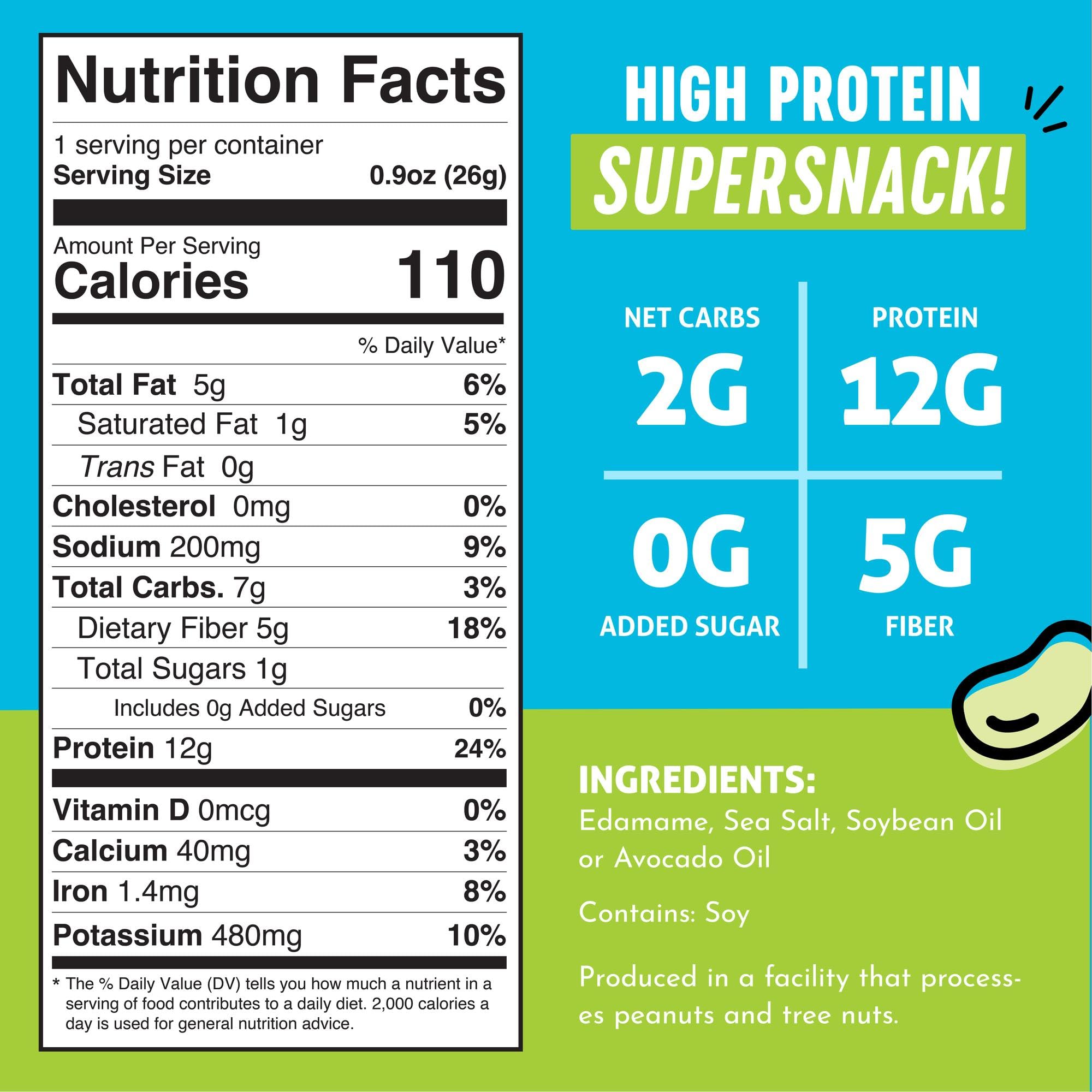 The Only Bean Crunchy Edamame Sea Salt 10-pack highlights convenient calorie-controlled snacking.