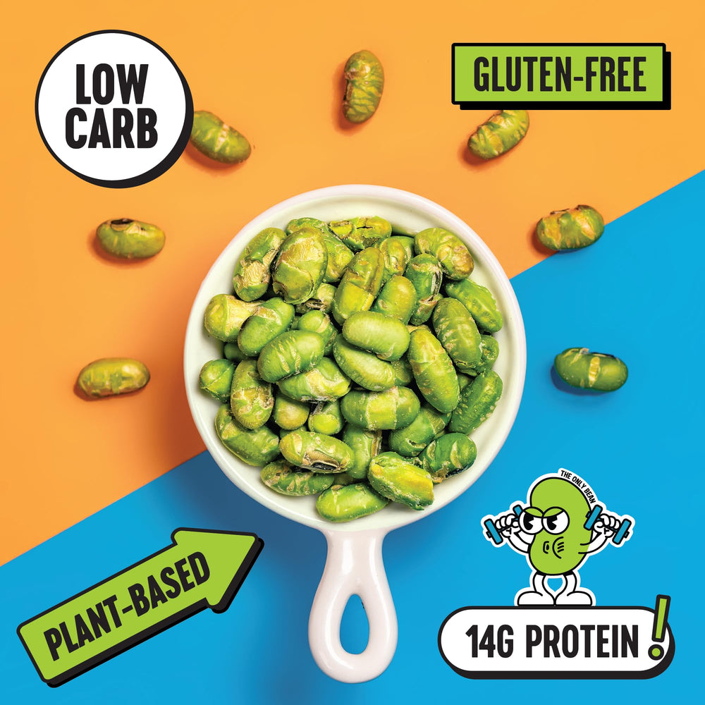 The Only Bean Crunchy Edamame Wasabi Soy Sauce pack delivers zesty heat.