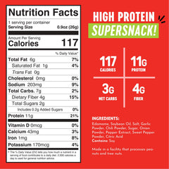 The Only Bean Crunchy Edamame Pack Sriracha back view highlighting gluten-free, keto-friendly appeal