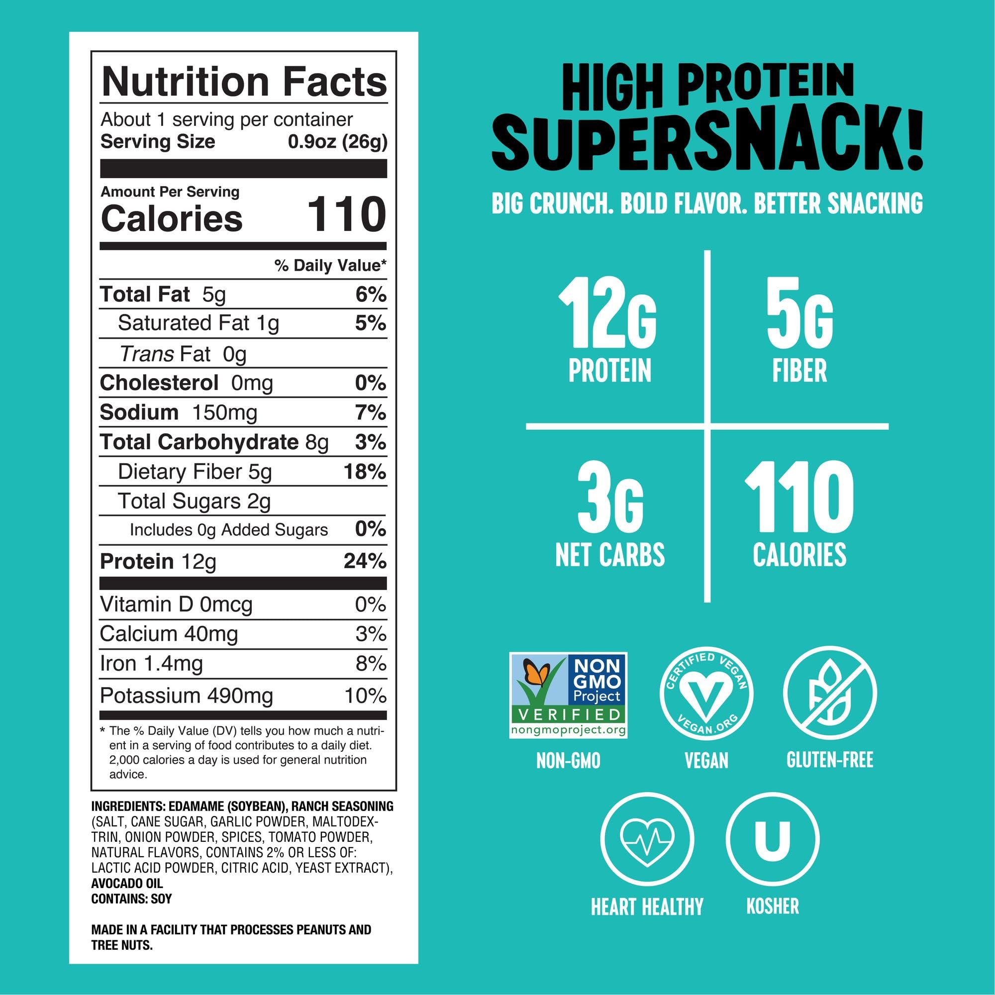 The Only Bean ranch edamame snack is keto-friendly and gluten-free for busy days.