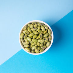The Only Bean Crunchy Edamame Sea Salt close-up emphasizes crunchy, savory texture.